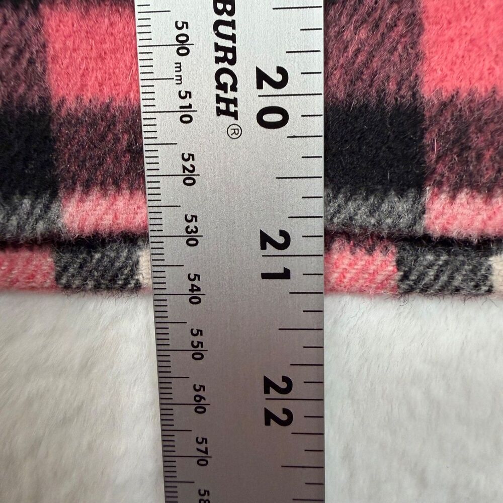 Talbots Pink Black Plaid Straight Skirt Womens Size 10 Wool Blend Faux Leather - Picture 9 of 9